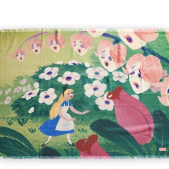 Disney Alice in Wonderland Mary Blair 50"x70” Throw Blanket 70th Anniversary NEW